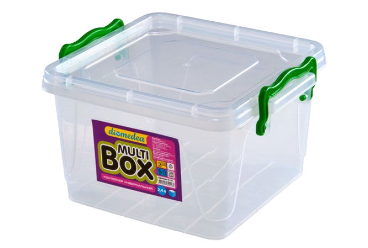Контейнер універсальний Multi-Box 2,4 л (A-18) квадратний з ручками