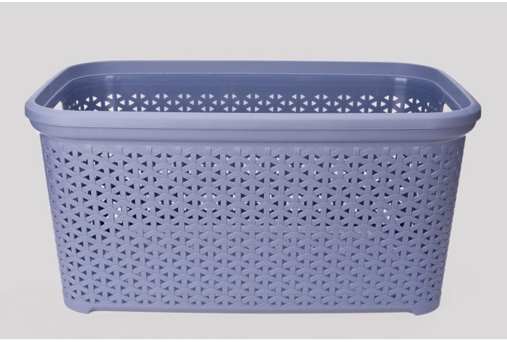 Basket without lid with frame 50 l grey-blue (K2-121)