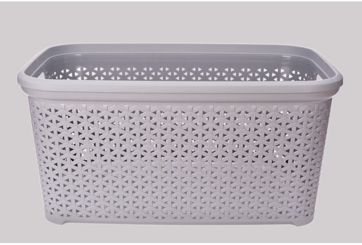 Корзина без крышки с рамкой 50 л серый (K2-130)