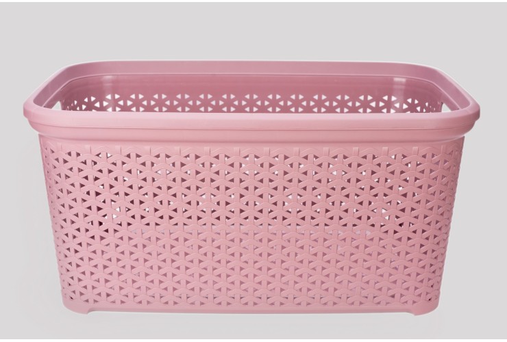 Корзина без крышки с рамкой 50 л темно-пудровый (K2-803)