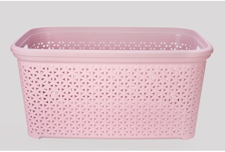 Корзина без крышки с рамкой 50 л пудровый (K2-805)