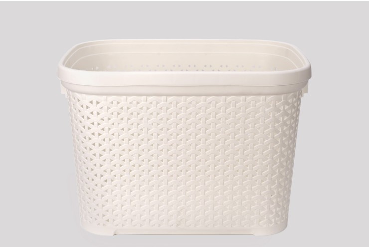 Корзина без крышки с рамкой 30 л молочный (K4-010)