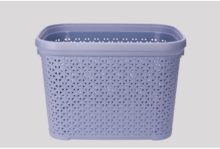 Корзина без крышки с рамкой 30 л серо-голубой (K4-121)