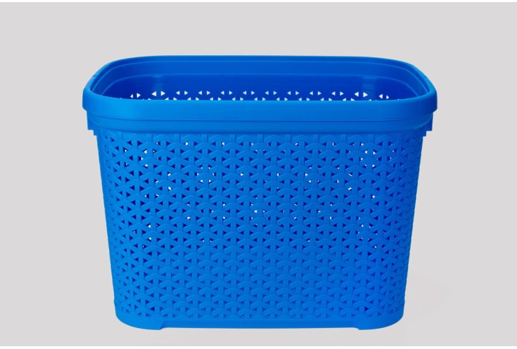 Корзина без крышки с рамкой 30 л голубой (K4-439)