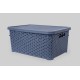 Корзинка с крышкой 10 л серо-голубой (K13-121)