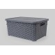 Корзинка с крышкой 10 л серый (K13-130)