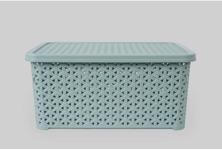 Корзинка с крышкой 10 л светло-фисташковый (K13-374)