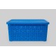 Корзинка с крышкой 10 л голубой (K13-439)