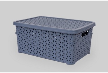 Корзина с крышкой низкая 6 л (K12-121)