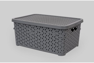 Корзина с крышкой низкая 6 л (K12-130)