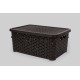 Корзина с крышкой низкая 6 л коричневый (K12-534)