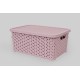 Корзина с крышкой низкая 6 л пудровый (K12-805)