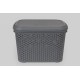 Корзина с крышкой 30 л серый (K14-130)