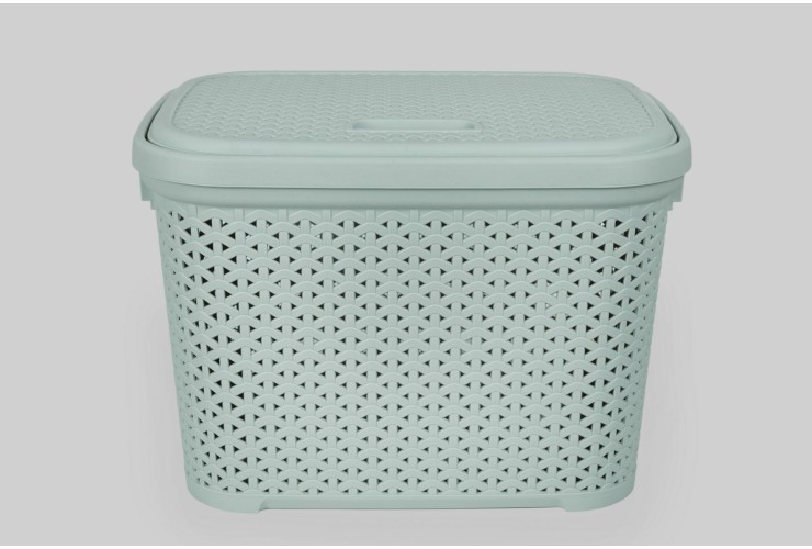 Корзина с крышкой 30 л светло-фисташковый (K14-374)