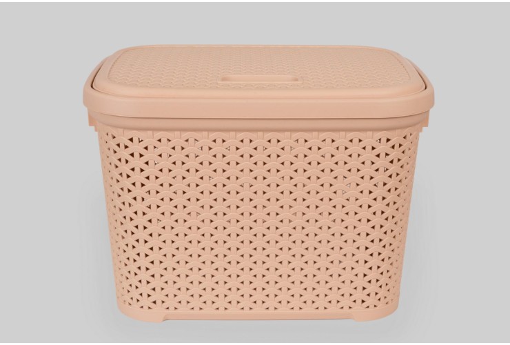 Корзина с крышкой 30 л бежевый (K14-406)