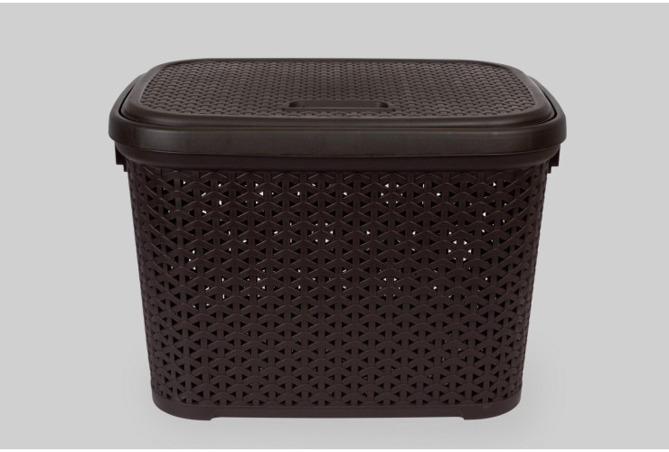 Корзина с крышкой 30 л коричневый (K14-534)
